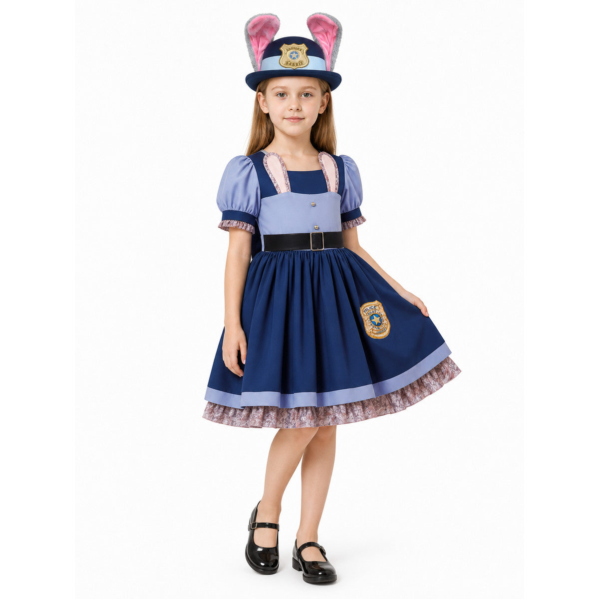 Judy Hopps Costume with Dress and Police Cap Costume Dresses detail