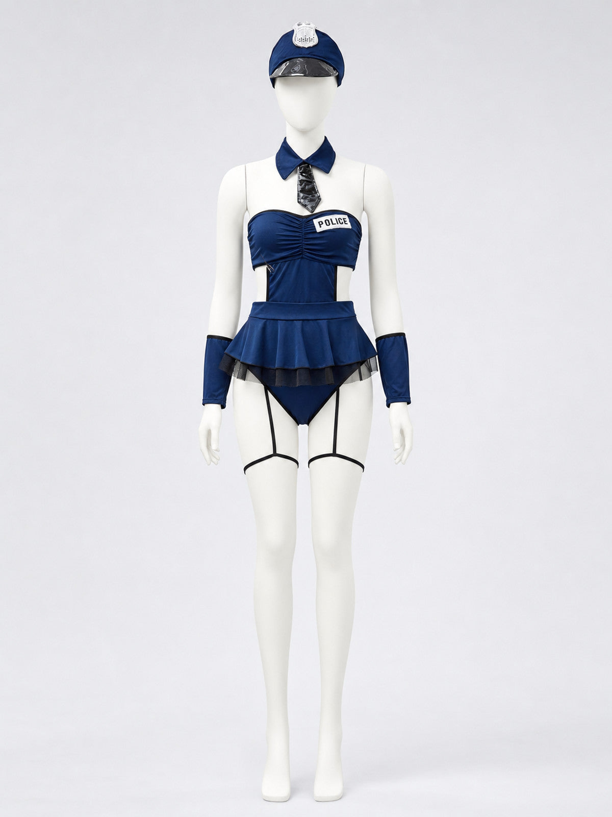 Police Costume with Short Skirt and Cap