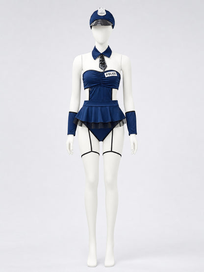 Police Costume with Short Skirt and Cap