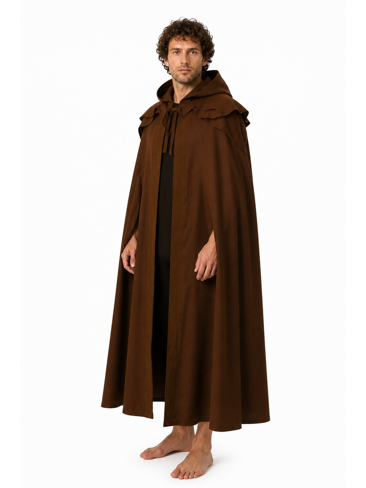Long Medieval Hooded Cloak Costume Capes detail