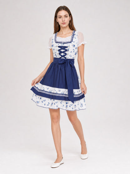 Bavarian Dirndl Dress with Apron for Oktoberfest Costume Dresses detail
