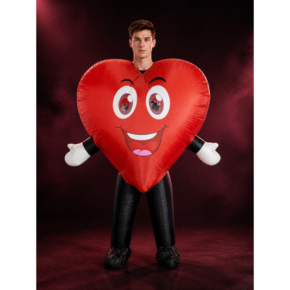 Unisex Heart Shape Inflatable Costume, Cartoon Halloween Party Outfit main product view
