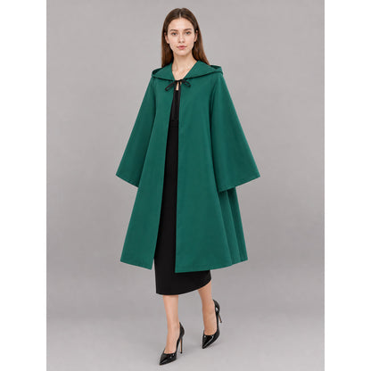 Long Green Carnival Cloak with Hood