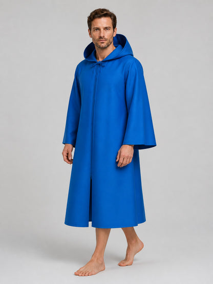 Blue Long Hooded Cloak for Halloween and Cosplay