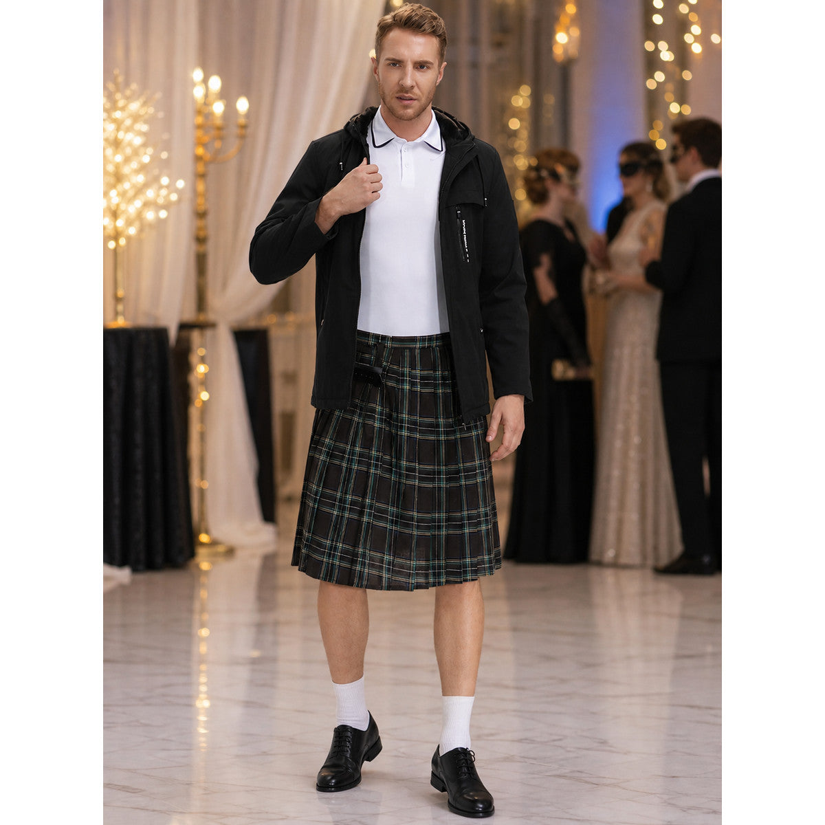 Pleated Plaid Skirt in Scottish Style lifestyle