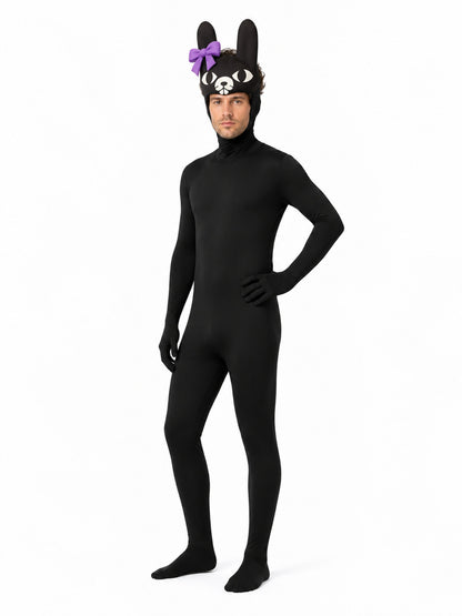 Black Rabbit Bodysuit with Long Ears and Bow