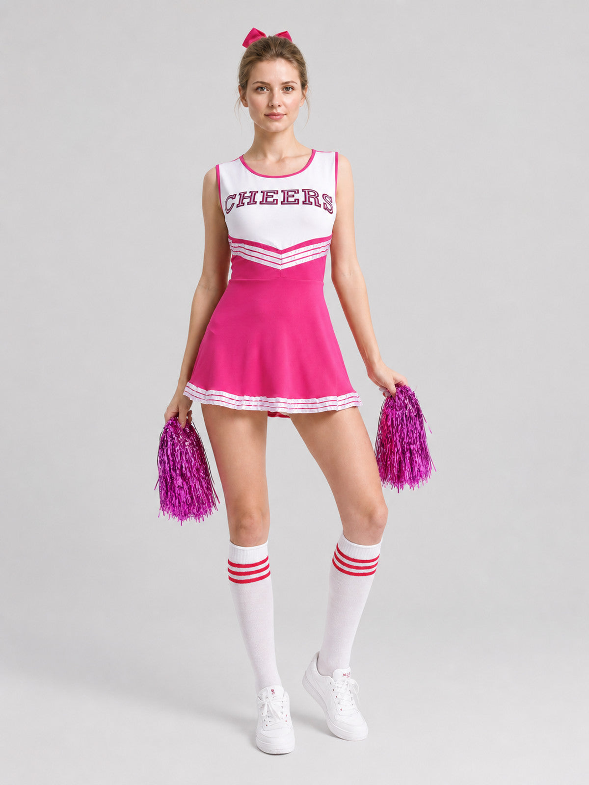 Cheerleading Costume with Bow and Pom-Poms CHEERS