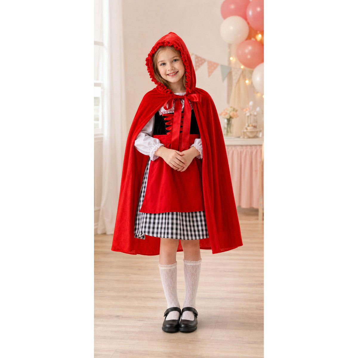 Little Red Riding Hood Halloween Costume with Cape lifestyle view