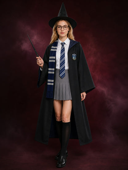 Women's Wizard Robe Costume Set, Academy-Style 8-Piece Cosplay Outfit With Hat main product view