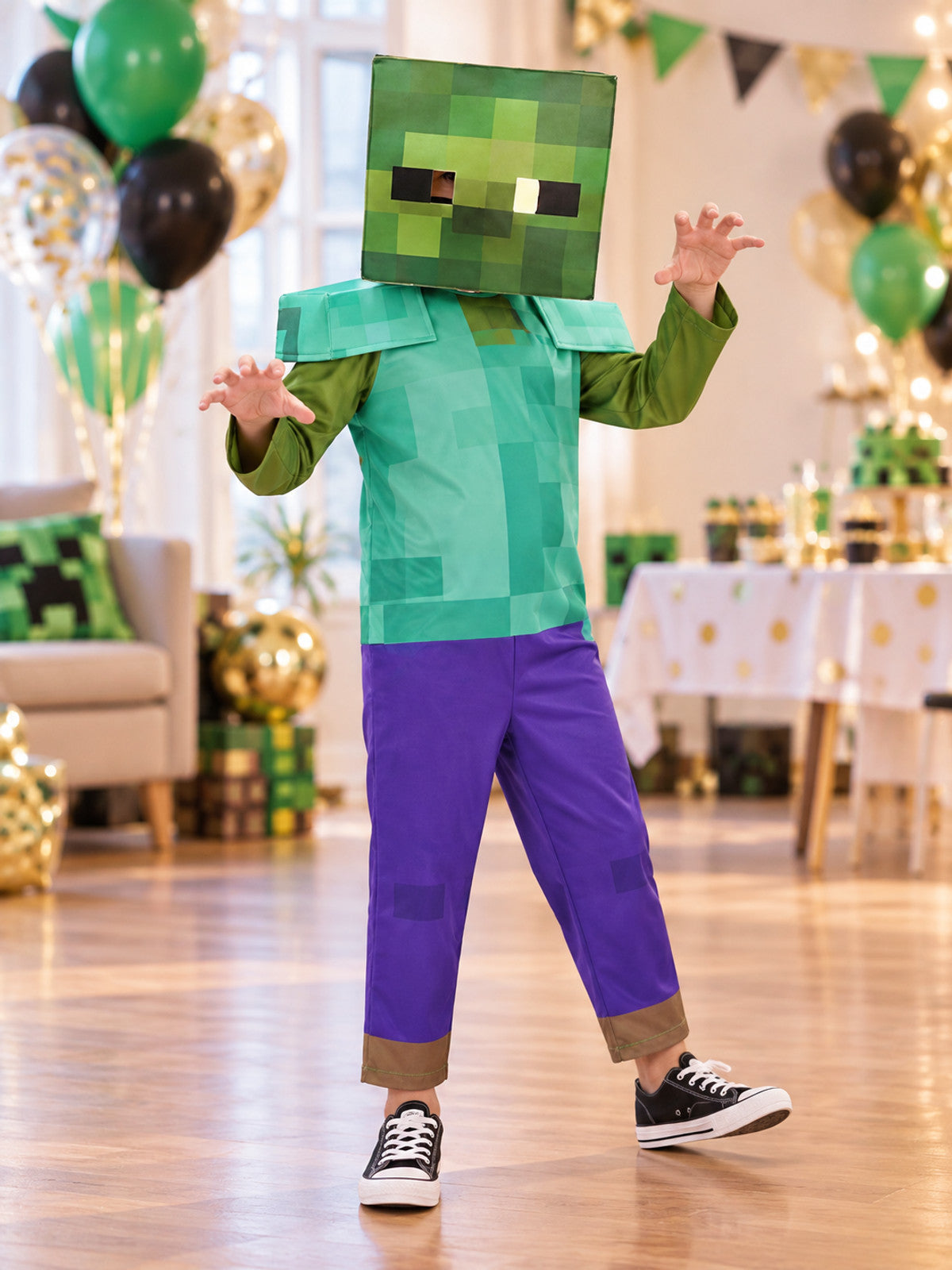 Pixel Carnival Costume Jumpsuit with Mask lifestyle view