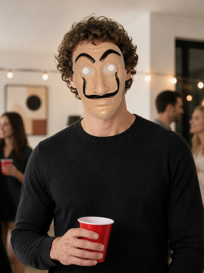 Carnival Cosplay Mask with Black Mustache lifestyle view
