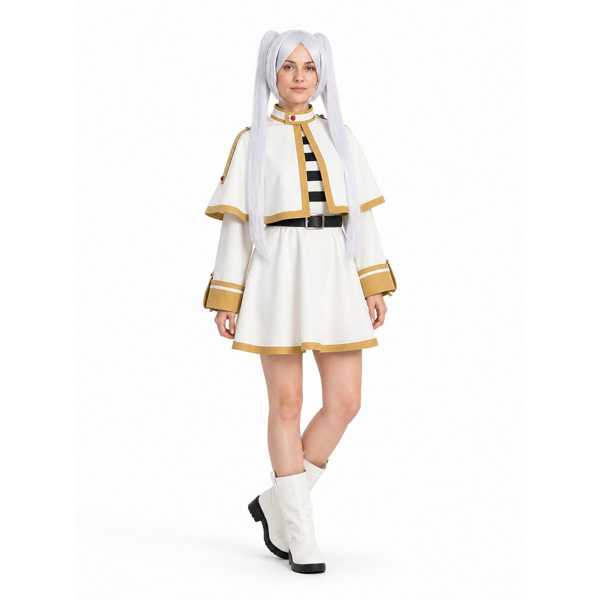 Gray Frieren Cosplay Costume with Cape and Wig Costume Capes detail