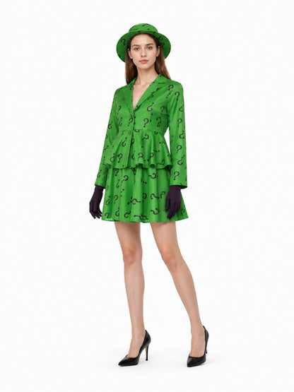 Cosplay costume with skirt, hat, and gloves