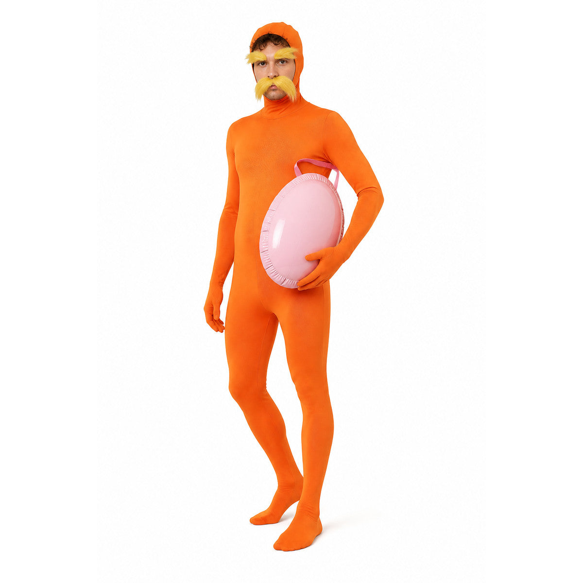 Orange Lorax Jumpsuit for Halloween Costumes detail