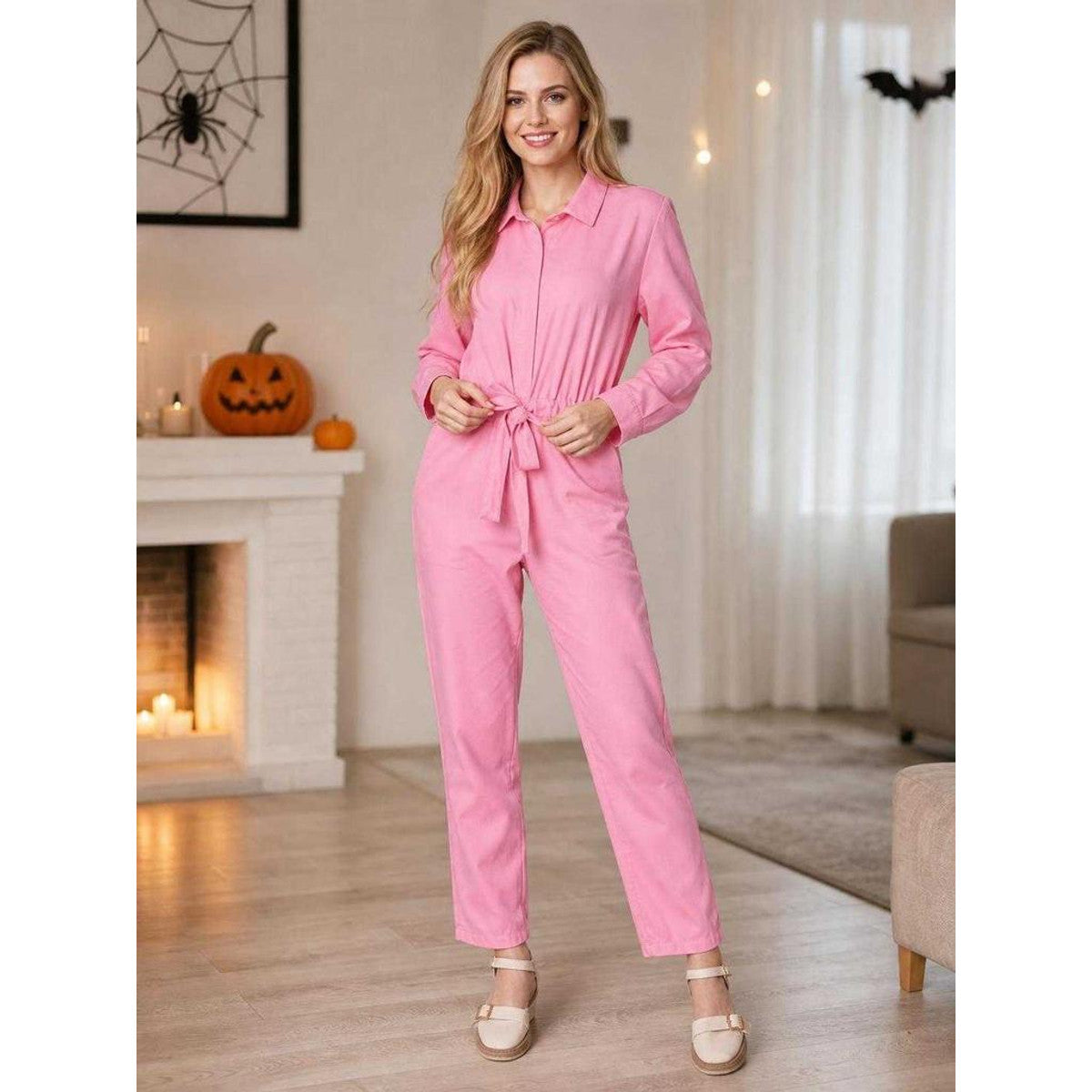 Pink Halloween Carnival Jumpsuit with Belt lifestyle