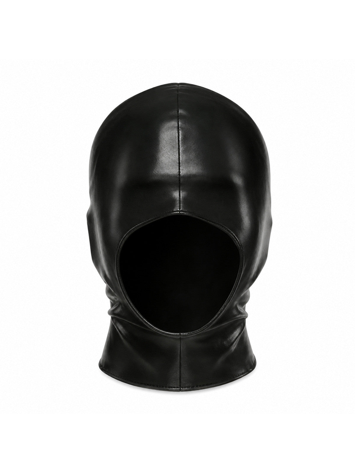 Hood Face Mask Faux Leather Head Cover Men Sexy Blindfold Cap Open Mouth Gothic