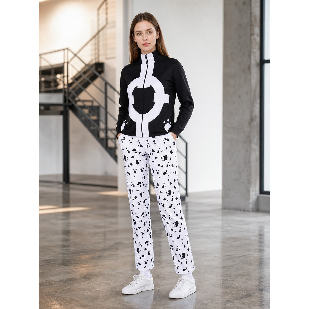 3-Piece Black and White Cosplay Costume lifestyle view