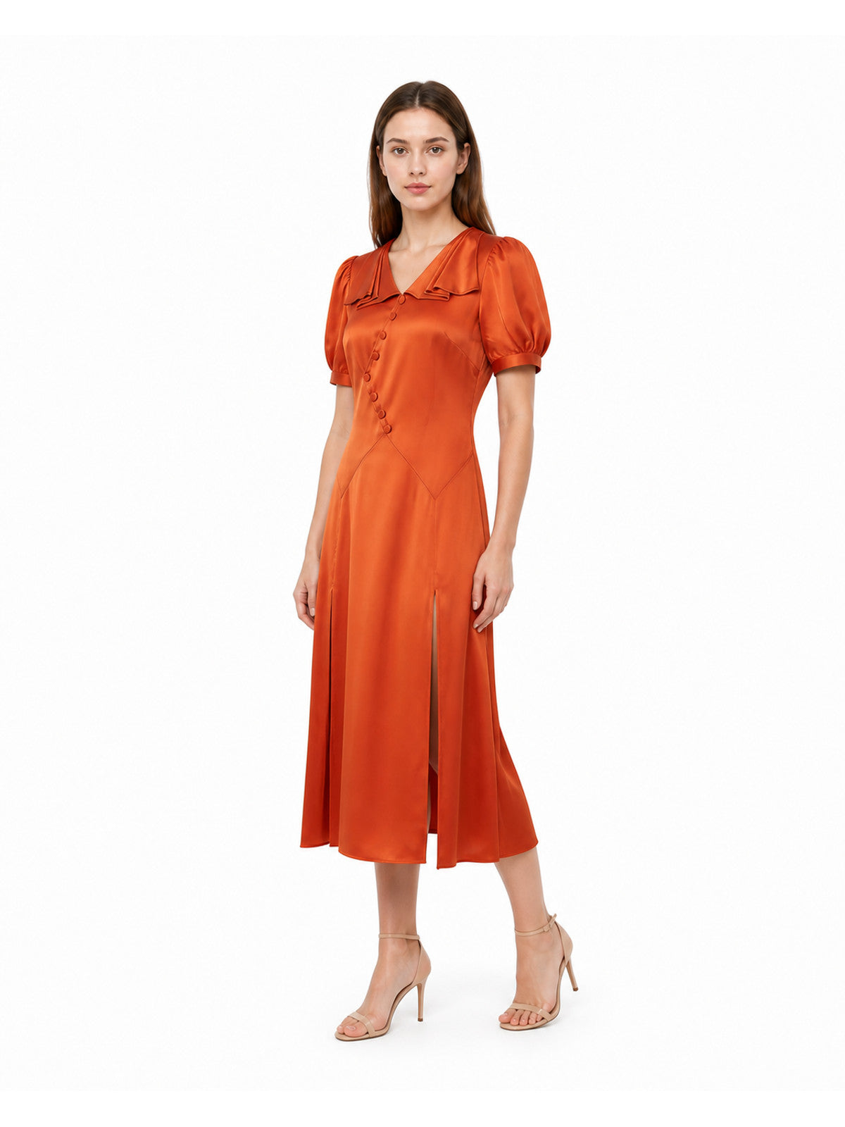 Halloween Cosplay Dress with Fold-Over Collar Costume Dresses detail