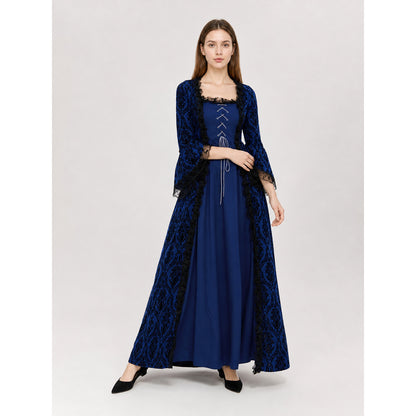 Medieval Dress with Lace and Full Skirt