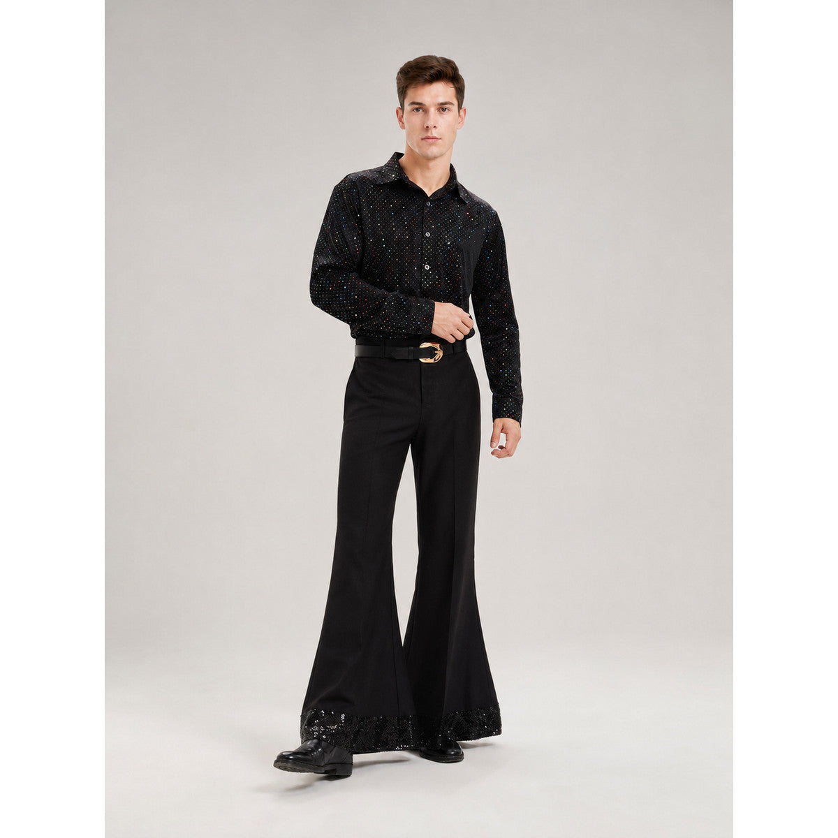 Retro 1970s Disco Costume with Shirt and Pants Costumes detail