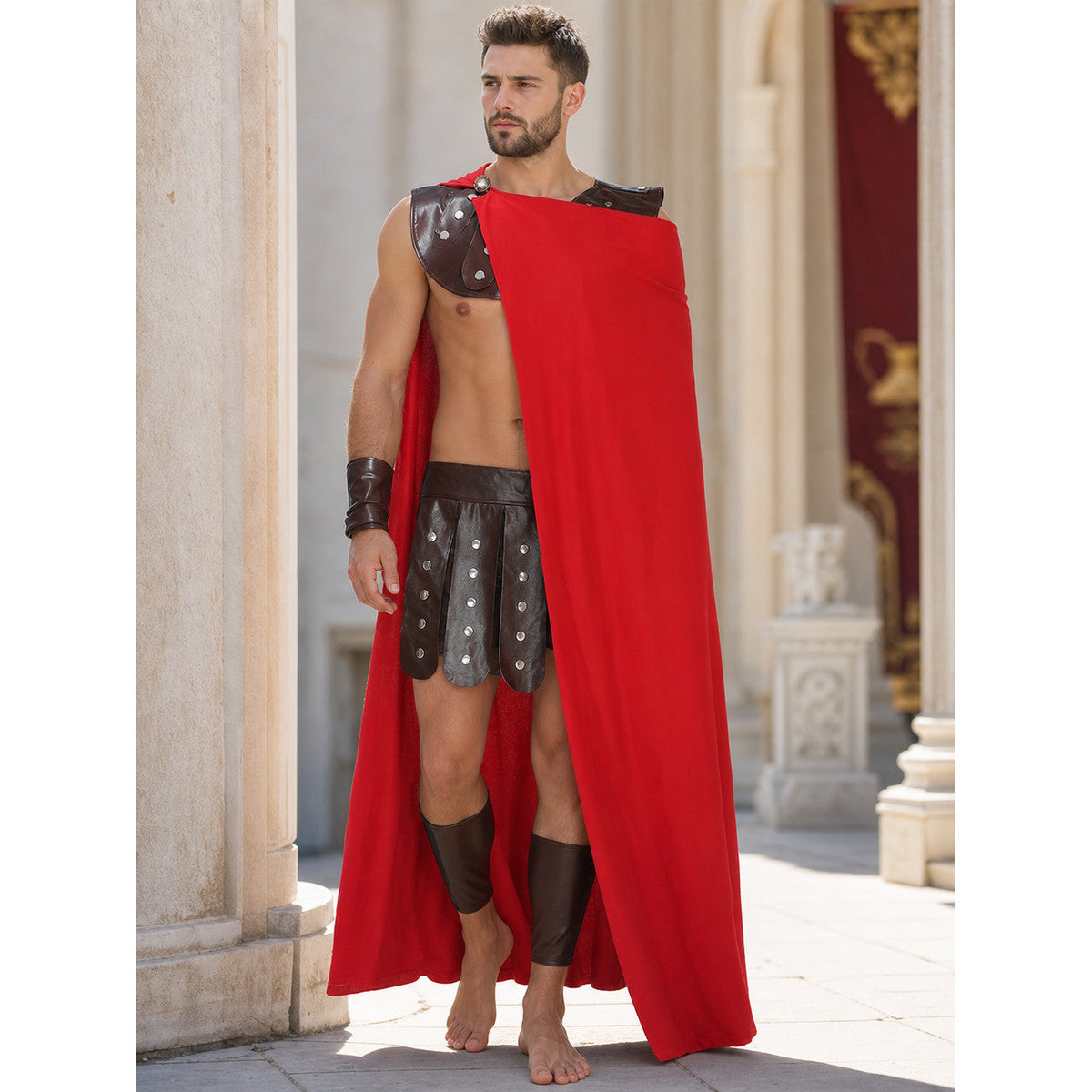 Spartan Warrior Costume in the Style of Rome and Sparta lifestyle view