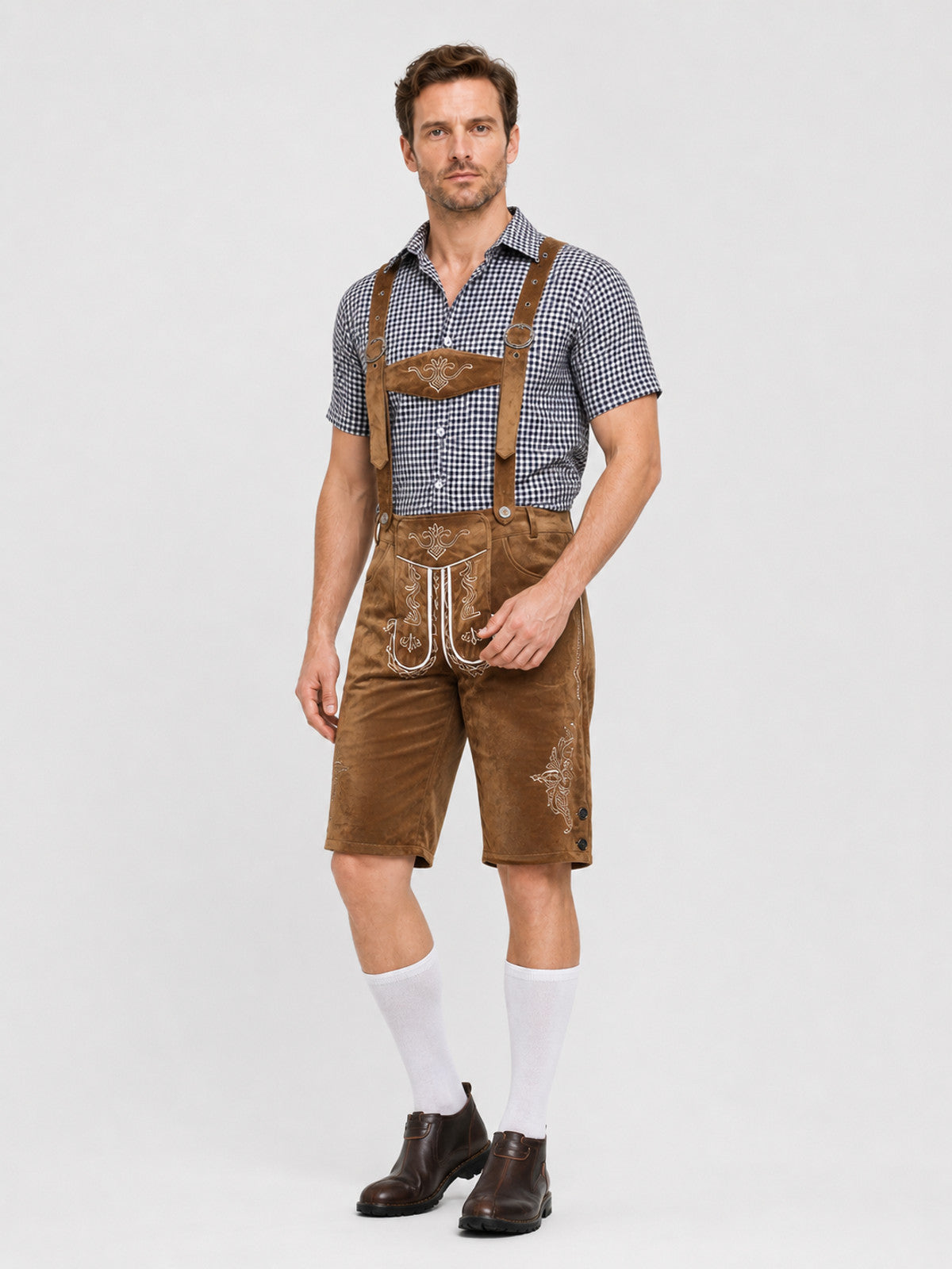 German National Costume: Shirt and Suspender Shorts Costumes detail