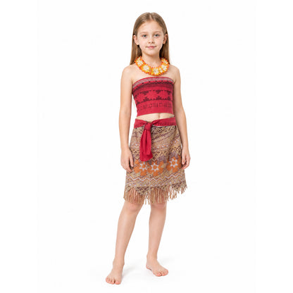 Moana Costume with Fringe Skirt and Necklace Costumes detail