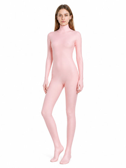 Pink one-piece jumpsuit with hood and gloves product detail