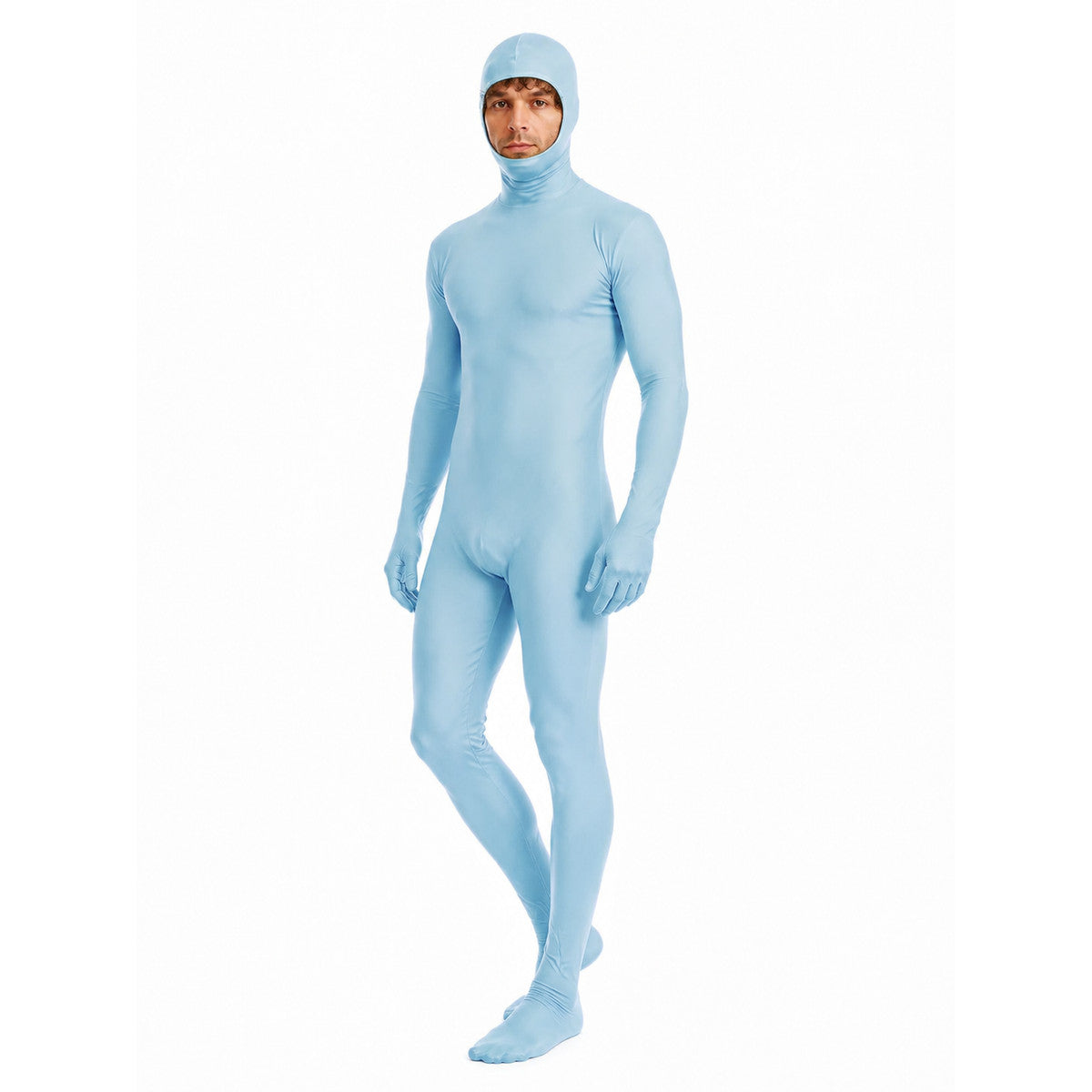 Light Blue Zentai Bodysuit with Hood product detail