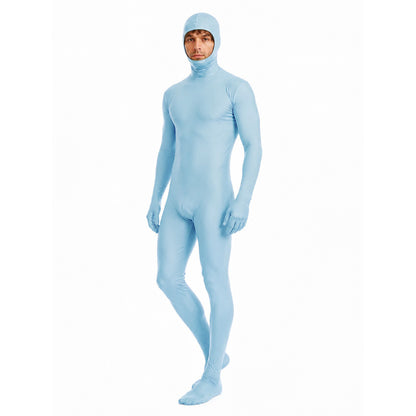 Light Blue Zentai Bodysuit with Hood product detail