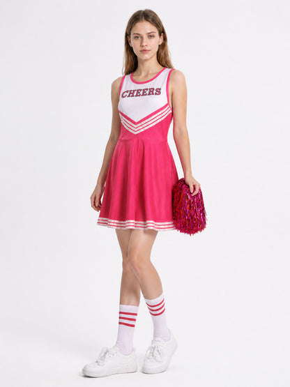 CHEERS Sleeveless Pink and White Striped Dress