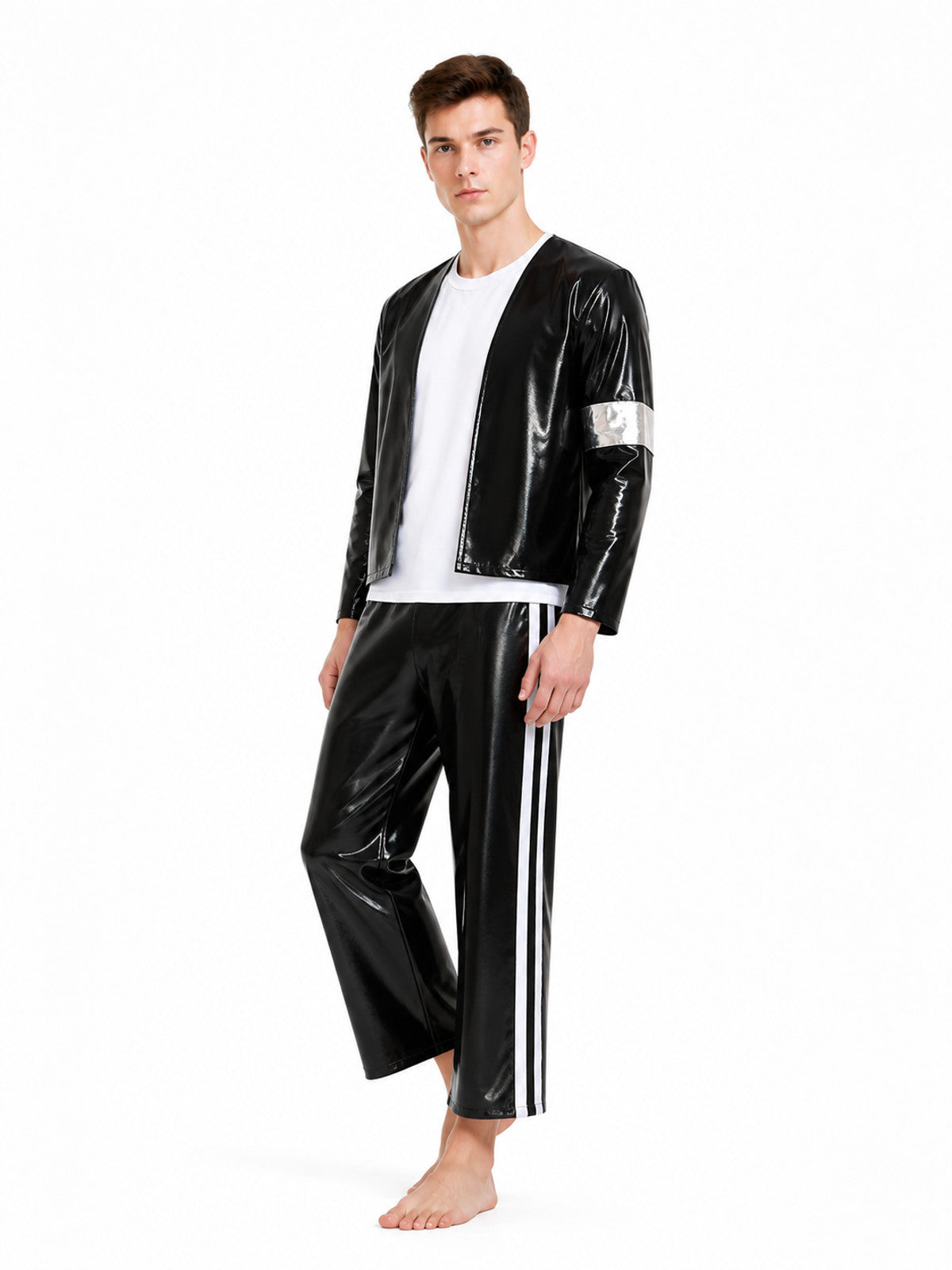 Stage Three-Piece Costume with a Shiny Jacket