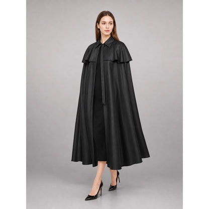 Black Medieval Long Carnival Cloak