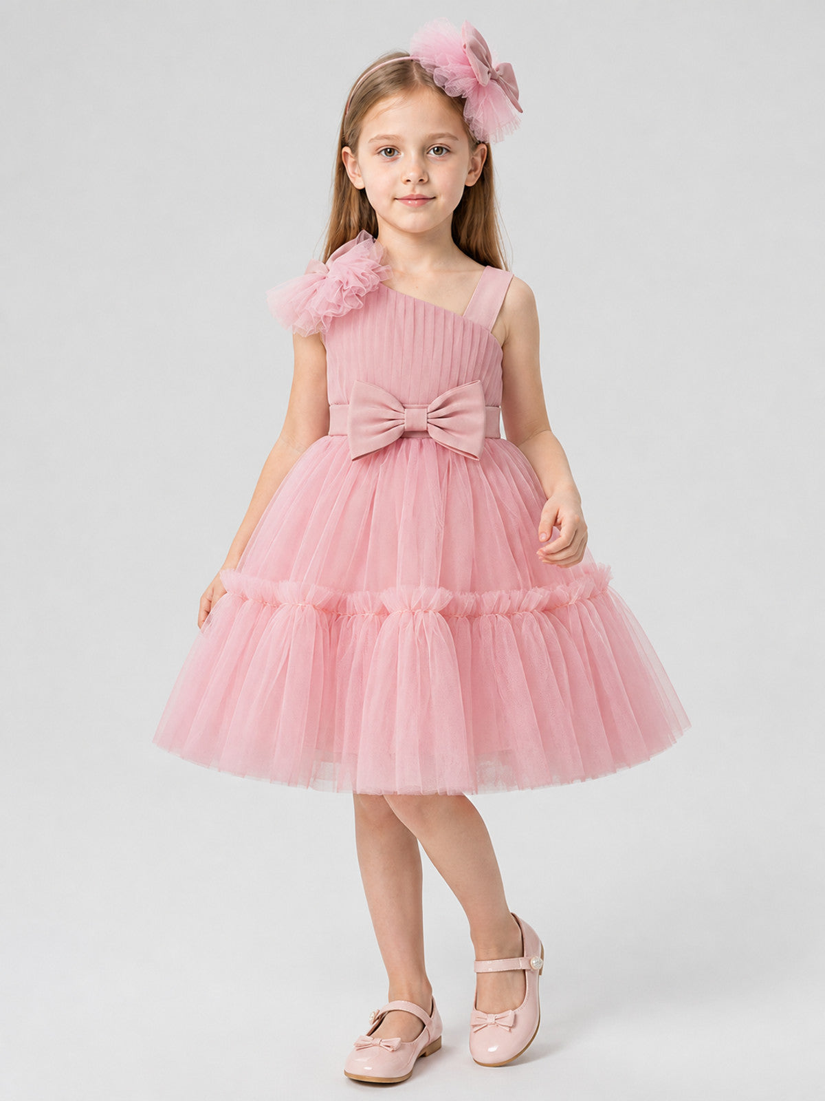 Full Tulle Flower Girl Dress with Bow