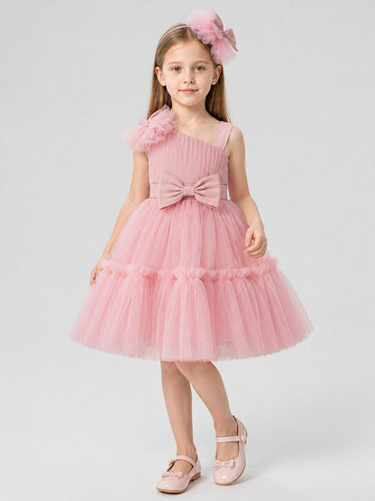 Full Tulle Flower Girl Dress with Bow