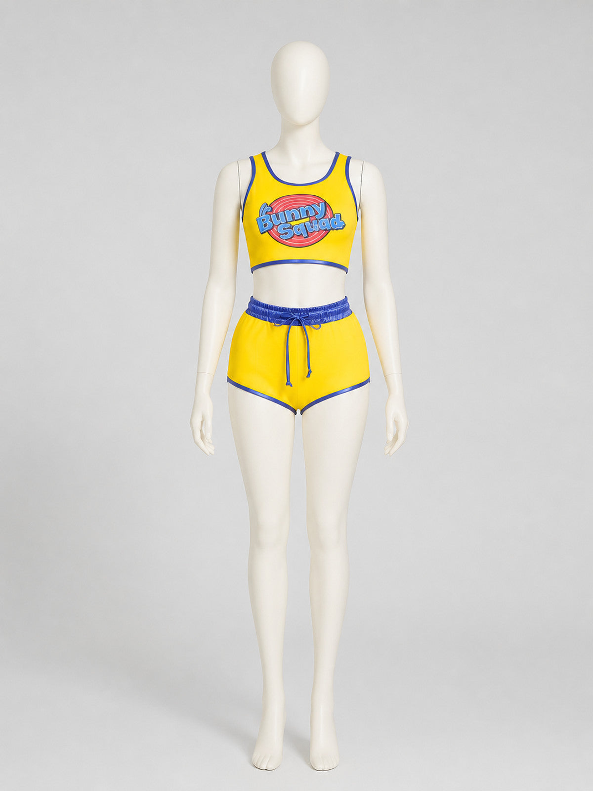 Yellow athletic set: cropped top and shorts product detail