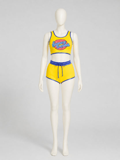 Yellow athletic set: cropped top and shorts product detail