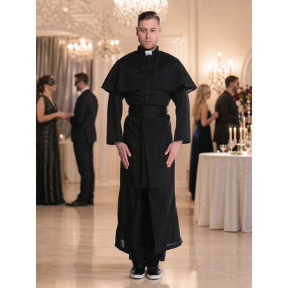Black Ritual Robe with Capelet for Cosplay