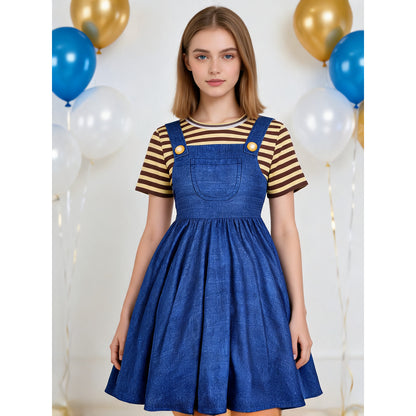 Yellow Minion-Style Carnival Dress for Party lifestyle view