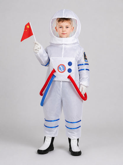 One-Piece Astronaut Costume with Clear Visor, White Costumes detail