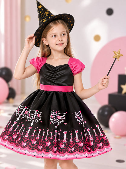 Kids' carnival dress with puffy skirt and hat