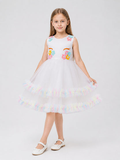 Sleeveless Princess Dress with Full Mesh Skirt Costume Dresses detail