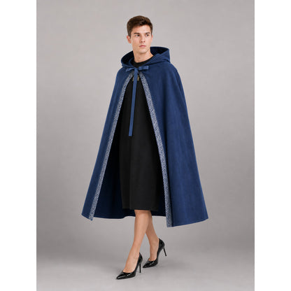 Blue Medieval Hooded Carnival Cloak lifestyle