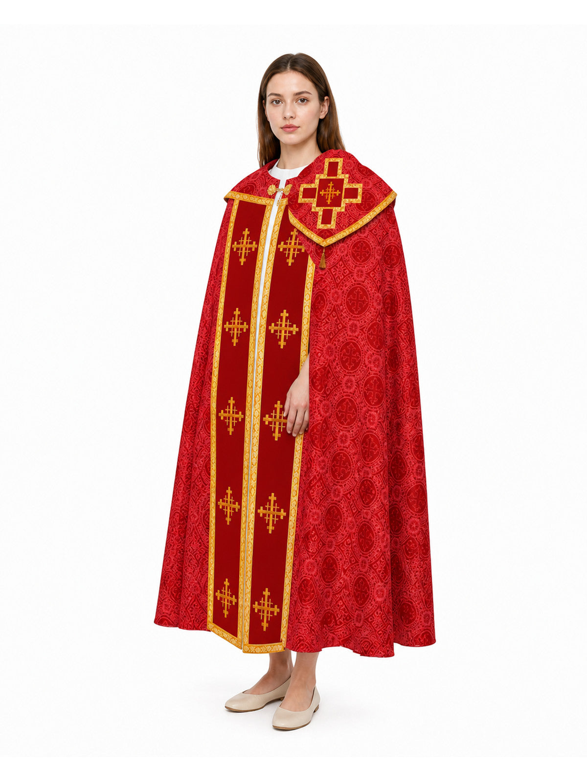 Red Chasuble with Gold Trim and Crosses product detail