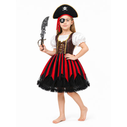 Pirate Costume with Striped Dress and Accessories Costume Dresses detail