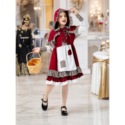 Children’s Little Red Riding Hood Costume: Dress and Cape