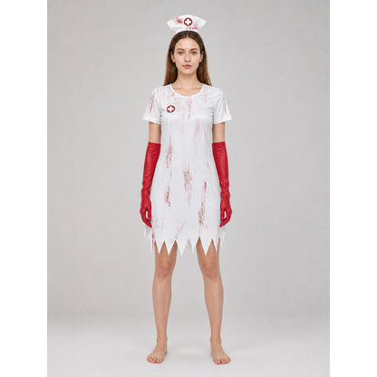 Gothic Cosplay Costume with Bonnet and Gloves main product view