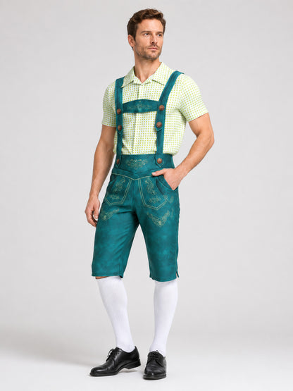 Plaid Bavarian Lederhosen Costume for Oktoberfest main product view