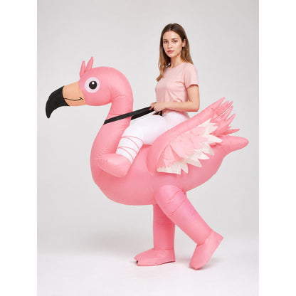 Inflatable Flamingo Costume with Wings and Long Legs
