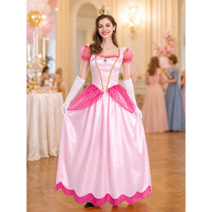 Pink Princess Costume Dress with Gold Trim